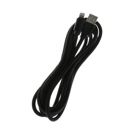 Lightning cable - usb, 2.1 a, nylon braid, 2 meters, black-2