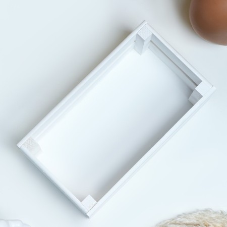 Wooden Kashpo 24.5 × 13.5 × 9 cm "Two Light", two -string, white give beautifully-2