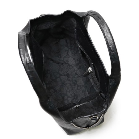 Bag women, genuine leather, 335x280x125 cm, black-4