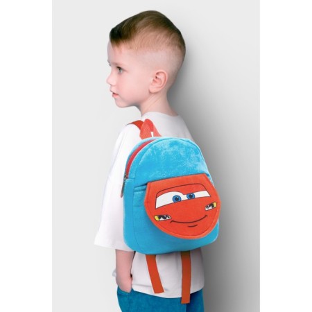 Blue backpack on a zipper, with a pocket, 19 x 22 cm "Lightning McCain", cars-6