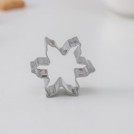 A set of forms for cutting the cookies of the share "bell, snowflake", 6 objects, silver color-3