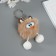 Fluffy on the ring "oblique eyes" brown 9.5x6x6 cm