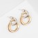 Earrings Metal "Chain" semicircle, link, color silver with gold