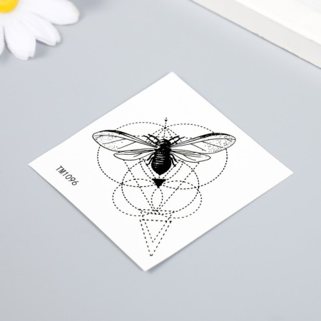 Tattoo on the body Black "Osa flight trajectory" 6x6 cm-1