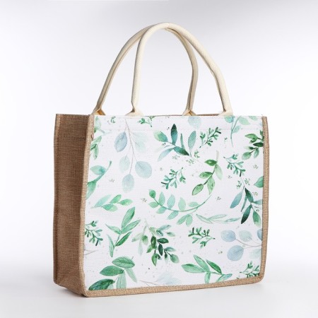 Shoper without fasteners, beige color/multi -colored
