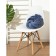 Estel pillow, d = 33cm, blue color, velor