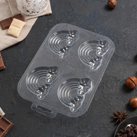 Form for chocolate and sweets "4 races", the color is transparent-2
