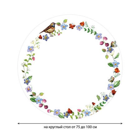 Tables on the table "Flower halo", round, oxford, elastic band, size 120x120 cm, diameter 75-100 cm-1