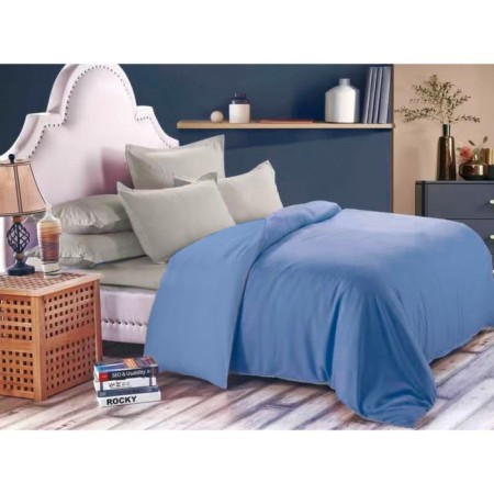 Bed linen euro with a sheet on an elastic band, size 180x200x20 cm, 200x210 cm, 70x70 cm - 2 pcs