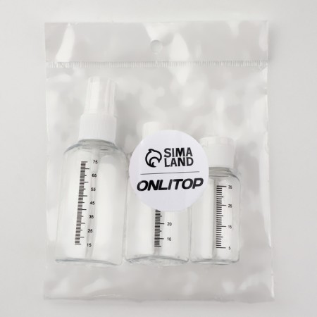 Storage set, 3 items, with a division scale, white/transparent color-5