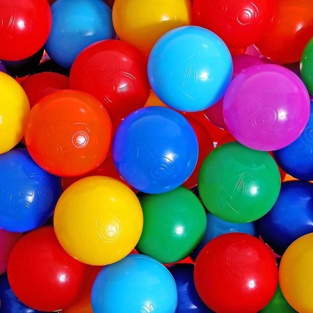 Balls for a dry pool with a pattern, ball diameter 7.5 cm, set 60 pieces, multi -colored-11