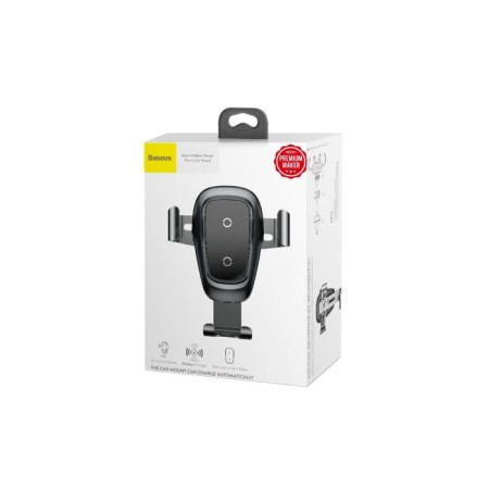 Holder for a smartphone in a car Baseus, 4-6.5 ", 2 a, auto chip, wireless charging, black-6