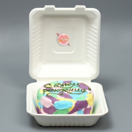 Bearbox for a gentor with a candle, confectionery gift packaging, “with love”, 21 x 20 x 7.5 cm