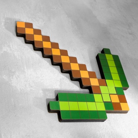 Wooden souvenir "Kirka", 22x29x1.2 cm, pixel, green-1