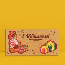 An envelope for money with a wooden element 