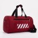 Sports bag with lightning, external pocket, suitcase holder, red color