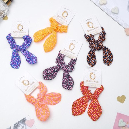 Hair gum "Orbit with ears" hearts, mix-1