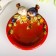 Souvenir ceramics stand "Birds on a plate" 7x13.5x14.5 cm
