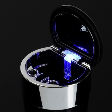 Torso car ashtray with backlight, skull, black-3