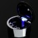 Torso car ashtray with backlight, skull, black