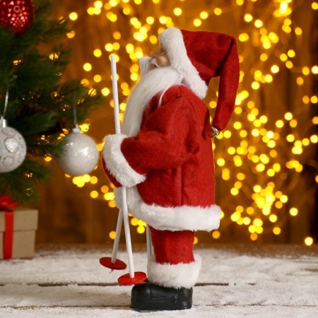 Santa Claus "in a red fur coat, skiing" 29 cm-1