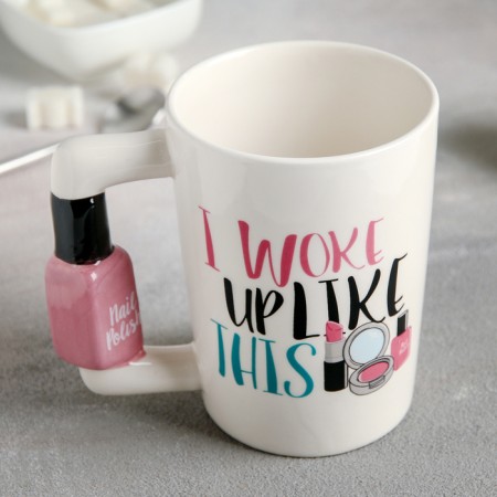 Mug "Women's. Manicure ", 400 ml, white color-1