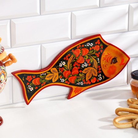 Groot board "Fish", 36 × 18 cm, Khokhloma