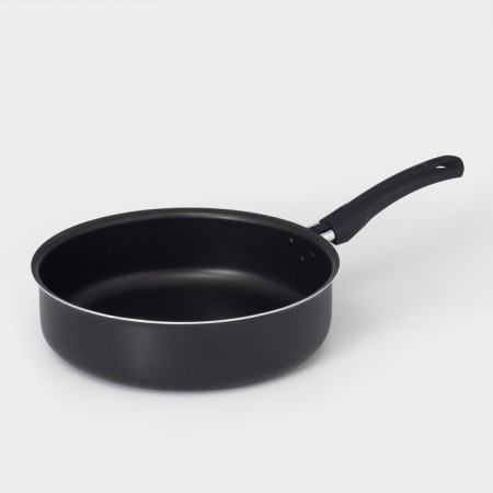 Steven Consul, 3.7 l, d = 26 cm, glass cover, plastic handle, anti -stick coating, black color-2