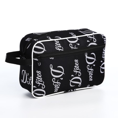 Cosmetic bag with lightning, black color