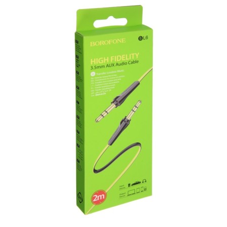 Audio Borofone BL6, Jack 3.5 mm (M) -Jack 3.5 mm (M), TPE braid, 2 m, yellow-4