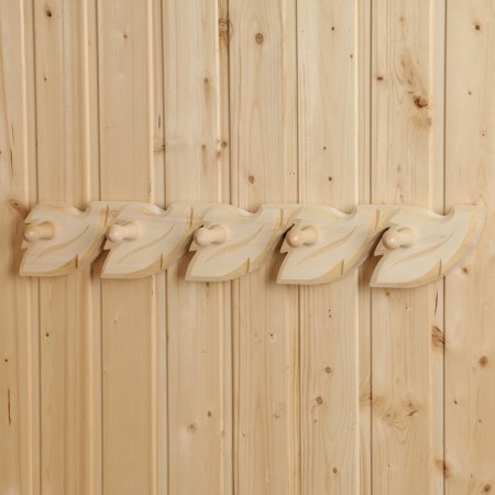 Ban "Leaf" 5 hooks, linden, 60x9x7.5 cm