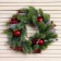 New Year's Wreath D-30 cm "Cozy fairy tale" Striped ribbons balls