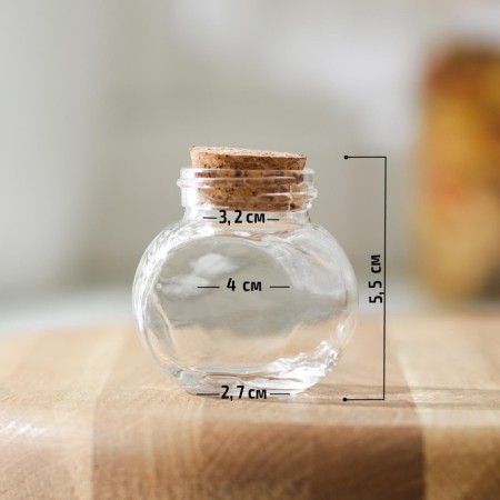 Glass jar for spices with a cork lid "Parfa", 50 ml, 4 × 5.4 cm-1