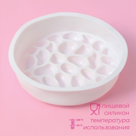 Form for mousse desserts and baking of the “pebbles”, silicone, 19.5 × 5.5 cm, white color-2