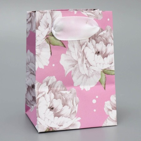 Gift laminated package, packaging, “peonies”, 7 x 10 x 7 cm-4