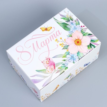 Box Gift team, packaging, "since March 8", 22 x 15 x 10 cm