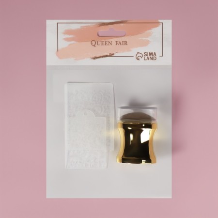 Stamping set, 3 objects: a stamp with a lid, 2 scraper-lukes, color mix-6