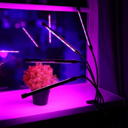 LED phytosvetnel, 36 watts, 250 mm, IP66, 5 V, USB, bicoline, clothespin, with a timer