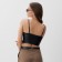 Women's leather corset, mist, p. S, black