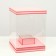 Box for flowers with a vase and PVC windows are folding, saturated pink, 23 x 30 x 23 cm