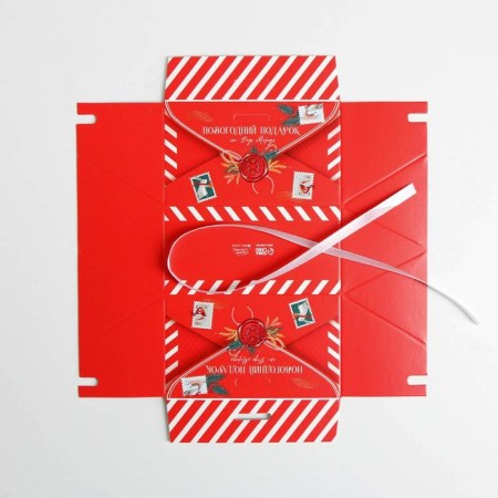 Bonbonerka "New Year's Post", 10 x 5.5 x 5.5 cm, New Year-4