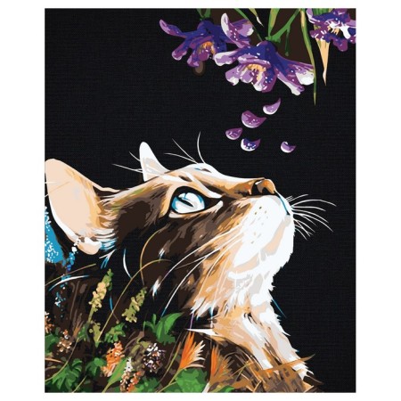 Picture on numbers on the black canvas "Sweet smell", 40 × 50 cm