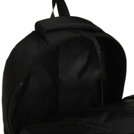 Youth backpack from textiles on lightning, 5 pockets, black/green color-5