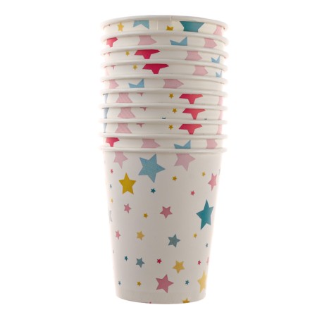 Set of paper dishes disposable stars ”, 10 glasses, 10 plates-3