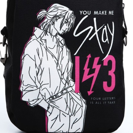 Youth bag with zipper, black color-5