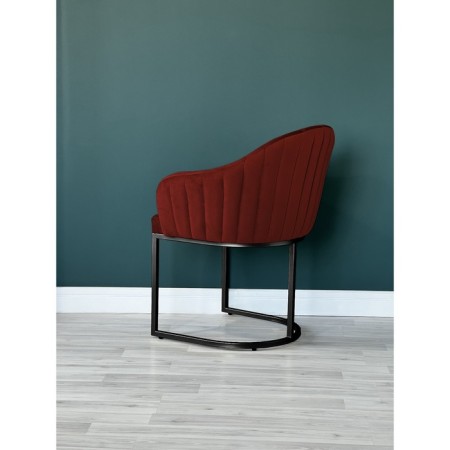 SHELL chair, 56 × 63 × 83 cm, red color, black frame-1