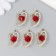 Decor for creativity metal, rhinestones "curved heart with a cube" red, gold 1x1.3x2.4 cm 989120
