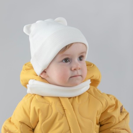 Kinderlitto Piccolino Kinderlitto kit, 2 items: hat, snood, age 0-3 months, color sugar-4