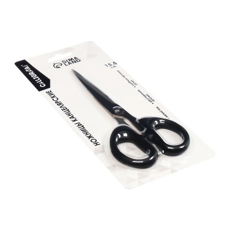 Chancellery scissors 15.5 cm office plastic handles, euro suspension-5