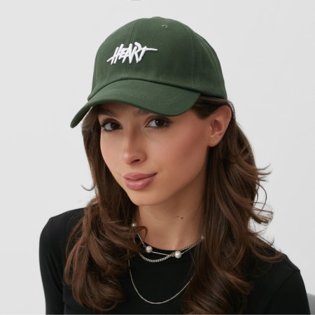 Minaku cap "Heart", green color, size 56-58